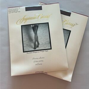 Queen size lace top stay up stockings